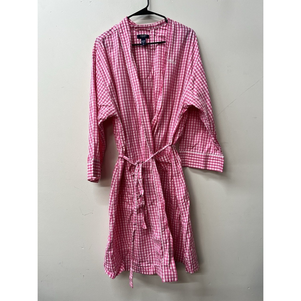 Chaps Ralph Lauren Women's Pink Gingham Robe XL